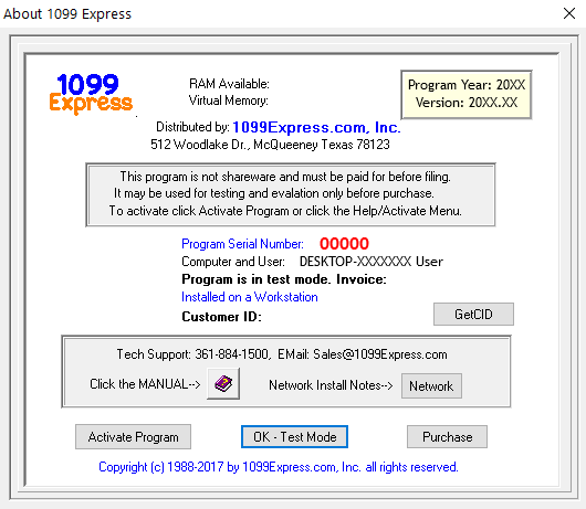 1099Express software about page