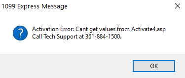 1099Express software failed activate due to no internet